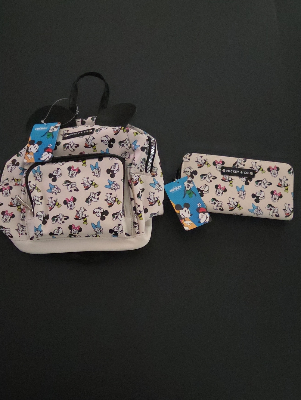 Disney Mini Backpack and Wallet Set in Cream with Multicolor Character Print